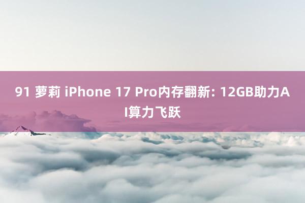91 萝莉 iPhone 17 Pro内存翻新: 12GB助力AI算力飞跃