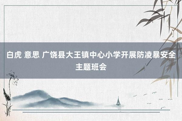 白虎 意思 广饶县大王镇中心小学开展防凌暴安全主题班会