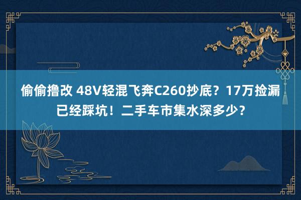 偷偷撸改 48V轻混飞奔C260抄底？17万捡漏已经踩坑！二手车市集水深多少？