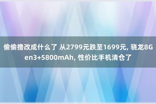 偷偷撸改成什么了 从2799元跌至1699元， 骁龙8Gen3+5800mAh， 性价比手机清仓了