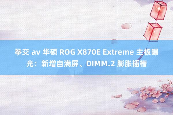 拳交 av 华硕 ROG X870E Extreme 主板曝光：新增自满屏、DIMM.2 膨胀插槽