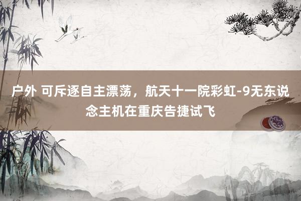 户外 可斥逐自主漂荡，航天十一院彩虹-9无东说念主机在重庆告捷试飞